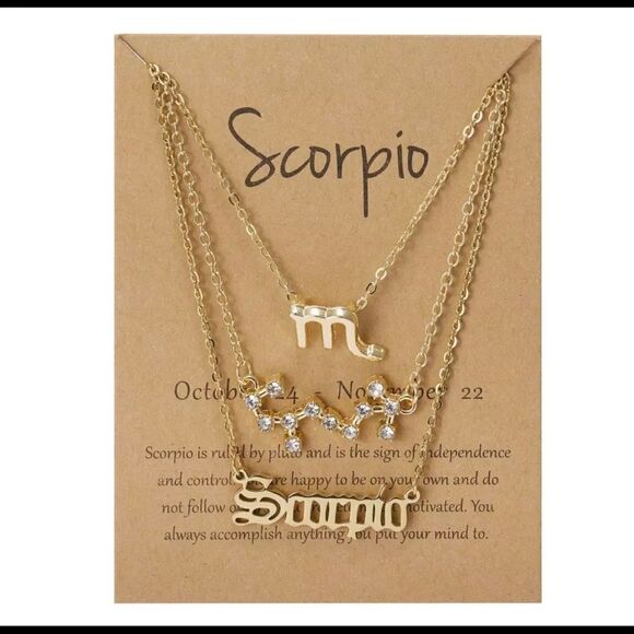 SCORPIO 3 PIECE SET ZODIAC, CONSTELLATION, SIGNATURE NECKLACES - Picture 1 of 1